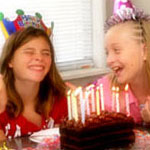 girls laughing at a birthday party