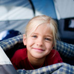 girl in tent