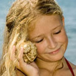 girl with sea shell